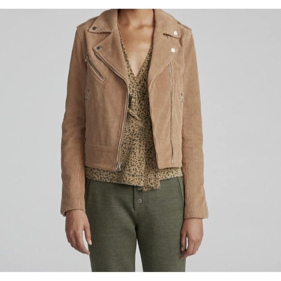 rag & bone Jackets & Blazers - Rag & Bone Women's Size Medium Camel Brown Mercer Jacket Velvet Cord Moto $495